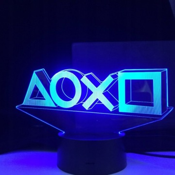3D СВЕТОДИОДНАЯ ДЕКОРАТИВНАЯ НОЧНАЯ ЛАМПА КНОПКИ PLAYSTATION + ПУЛЬТ ПУЛЬТА ПУЛЬТА
