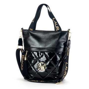 LAURA BIAGGI TOREBKA SHOPPER LISTONOSZKA CZARNA A4