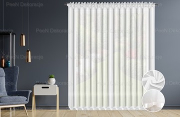 ГОТОВАЯ ВУАЛЬНАЯ ШТОРА 400х250 БЕЛАЯ БАЛКОННАЯ ШТОРА