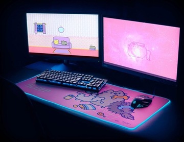 Pusheen - Светодиодный игровой/настольный коврик XXL (90 x 40 см)