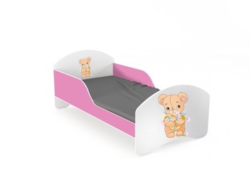 Детская кровать LEO2 140х70 белый и розовый