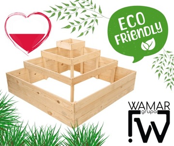 Ящик для овощей угловой приподнятый, деревянный огород 54х120х120 ЭКО