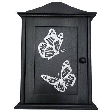 Шкаф для ключей, черная деревянная маленькая шкатулка для ключей, шкатулка для ключей