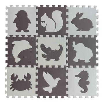 PUZZLE KONTRASTOWE MATA PIANKOWA ZWIERZĘTA 9el.