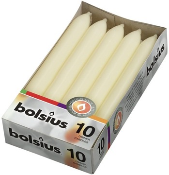 Bolsius Świeca TORPEDA 170/20 KREMOWA - 10 sztuk