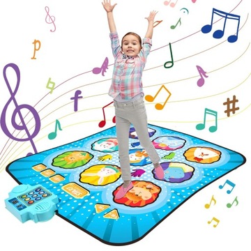 МУЗЫКАЛЬНЫЙ ТАНЦЕВАЛЬНЫЙ КОВРИК ДЛЯ ДЕТЕЙ С ПОДСВЕТКОЙ 4 РЕЖИМА ИГРЫ СВЕТОДИОДНЫХ СВЕТОДИОДОВ