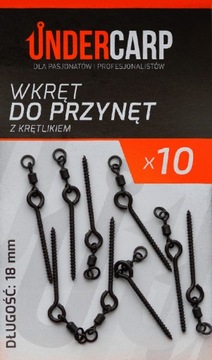 UNDERCARP Wkręt do przynęt z krętlikiem 18mm 10szt