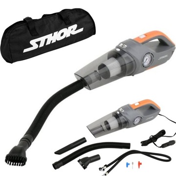 ODKURZACZ SAMOCHODOWY Z KOMPRESOREM STHOR 12V 80W Z AKCESORIAMI