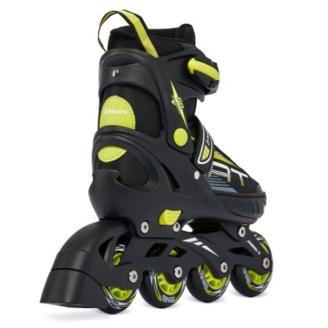 Роликовые коньки 4-в-1 Регулируемые коньки RAVEN Profession Black/Lime 28-32