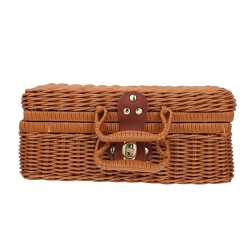 RATTANOWA WALIZKA VINTAGE DECOR PUDEŁKA DO PRZECHOWYWANIA