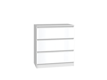 KOMODA 70 cm NOWOCZESNA POJEMNA SZAFKA REGAŁ SZUFLADY MEBLE BIEL POŁYSK