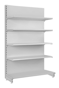 Kompletny regał sklepowy metalowy typ Mago Przyścienny 210x125cm 4 półki 37