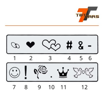 2 Tablice ślubne do ramek rejestracyjnych imiona