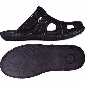 Pánske kožené papuče kryté čierne Kampol veľ.41