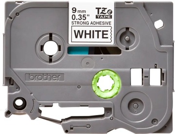 Taśma Brother TZeS221 9 mm biała czarny MOCNY KLEJ