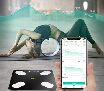 АНАЛИТИЧЕСКИЕ ВЕСЫ ДЛЯ ВАННОЙ ТОНКИЕ 180 КГ SMART GLASS ANDROID iOS ТОЧНОСТЬ