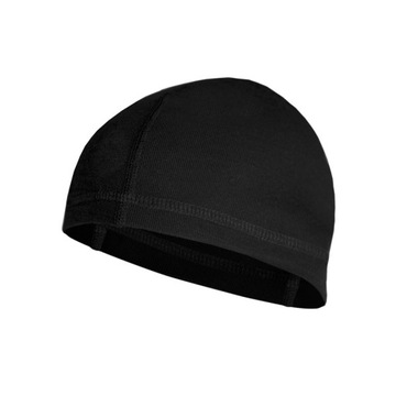 Czepek wełniany merino ciepły czarny S