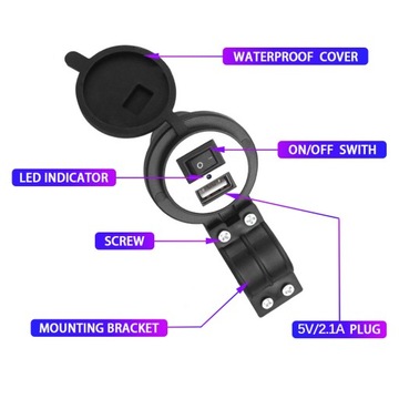 USB-разъем ЗАРЯДНОЕ УСТРОЙСТВО ДЛЯ РУЛЕВОГО КОЛЕСА БЛОК ПИТАНИЯ QUAD ATV