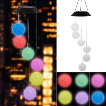 ЦВЕТНЫЕ САДОВЫЕ ФОНАРИ ЦЕПИ ВЕТРОВЫЕ ШАРЫ 6 ШТ. LED