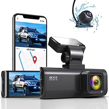 REDTIGER F7N kamera samochodowa z WiFi GPS z przodu i z tyłu 4K + 1080p