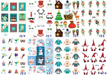 РОЖДЕСТВЕНСКИЕ НАКЛЕЙКИ на подарки День Святого Николая для детей РОЖДЕСТВЕНСКИЕ выкройки