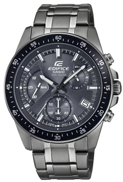 Szary klasyczny zegarek męski Casio Edifice EFV-540DC +Box + GRAWER GRATIS