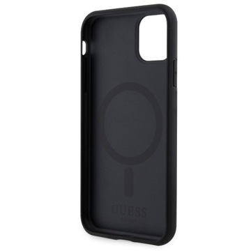 Etui do iPhone 11 Guess 4G Printed Stripes MagSafe Case Cover Plecki Czarne