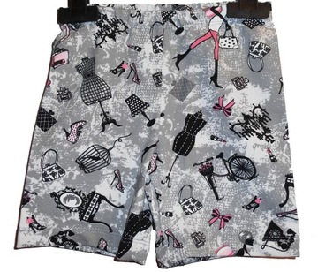 Legginsy krótkie szorty getry szare wzór 134-140