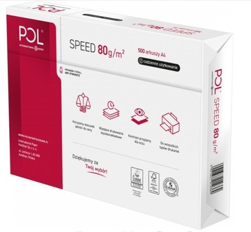 Бумага офисная ксероксная белая А4 2х500 листов 80г PolSpeed ​​2 пачки