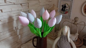 ТКАНЕВЫЕ ТЮЛЬПАНЫ 35 см БУКЕТ 10 шт.