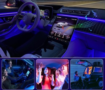 ВОЛОКОННО-ОПТИЧЕСКИЙ КОМПЛЕКТ ДЛЯ АВТОМОБИЛЕЙ AMBIENT RGB Гаджеты Кабина 6 м 5 в 1 USB + ПРИЛОЖЕНИЕ