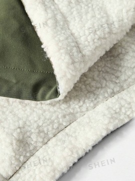 SHEIN ЗЕЛЕНОЕ ПАЛЬТО С МЕХОМ ДЛЯ беременной M 108