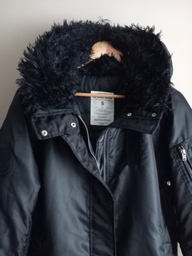 Zara Woman Hoodie Bomber czarna kurtka bomberka parka