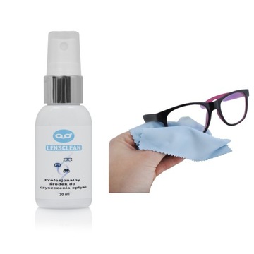 LensClean Zestaw do czyszczenia okularów środek 30ml i ściereczka