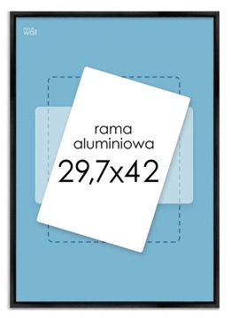 Czarna Ramka A3 Rama aluminiowa 29,7x42 cm 42x29,7