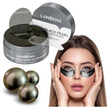 LANBENA 60 SZTUK MASECZKA POD OCZY PŁATKI ŻELOWE HYDROŻELOWE CZARNA PERŁA