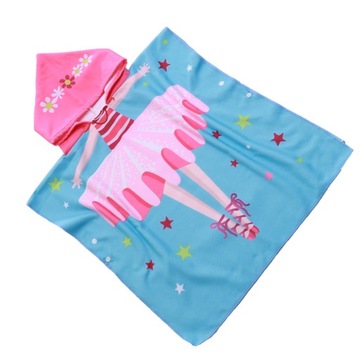 Poncho Okrycie z Kapturkiem 120x60 Dziecięce Plażowe Ręcznik Dla Dzieci