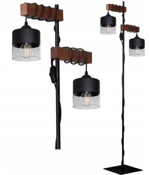LAMPA STOJĄCA PODŁOGOWA 015-ST/CS LED LOFT E27 DREWNO SALON SYPIALNIA BIURO