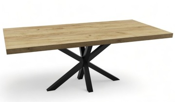 Stół prostokątny Pająk metalowe nogi w stylu LOFT 110x220cm Dąb craft