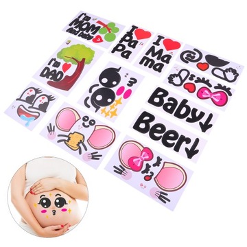 НАКЛЕЙКИ НА ЖИВОТ ДЛЯ БЕРЕМЕННОСТИ, 12 ЛИСТОВ