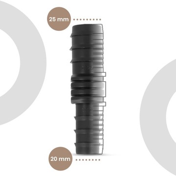 PE-коннектор 25x20 мм Вставная заглушка СОЕДИНИТЕЛЬ ШЛАНГА Система орошения водопроводных труб