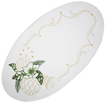 Serweta owalna z eleganckim wzorem na święta 25x45