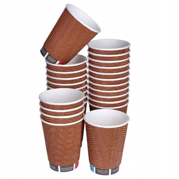 Kubki papierowe PREMIUM podwójna ścianka 420ml x25