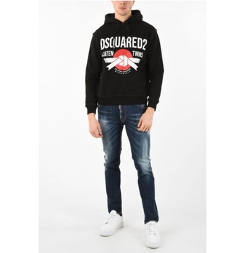 DSQUARED2 markowa włoska bluza z kapturem COOL FIT BLACK roz.L