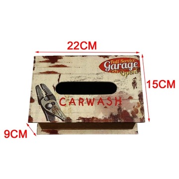 Ретро крышка коробки для салфеток деревянная бумага для лица для декора парикмахерской в ​​белом стиле