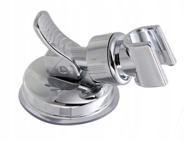 Держатель для душевой лейки с присоской, универсальный, практичный, серебристый.