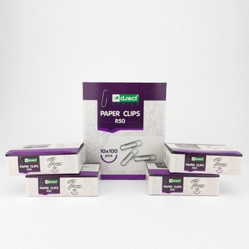 МЕТАЛЛИЧЕСКИЕ ЗАЖИМЫ D.RECT ​​R50 и '100 для офисного использования