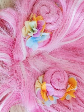 парик искусственные волосы косы розовая маскировка