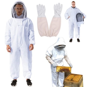 КОСТЮМ ДЛЯ ПЧЕЛОВОДСТВА ТОЛСТОВКА ДЛЯ ПЧЕЛОВОДСТВА XL С ШАПКОЙ XXL ПЕРЧАТКИ