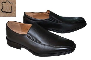 PÓŁBUTY WIZYTOWE MĘSKIE ELEGANT BUTY WESELE KOMUNIA wkł. SKÓRA NATURALNA